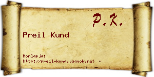 Preil Kund névjegykártya